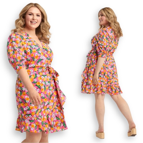 Draper James Wrap Dress Orange Blossom - Picture 5 of 16